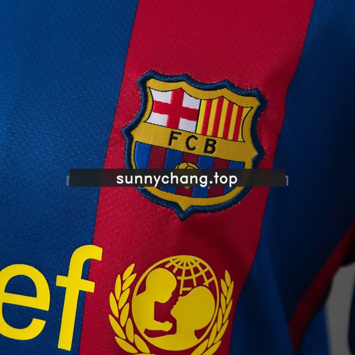 Barcelona 10/11 Home Retro Long Sleeve Kids Kit Jersey - 图片 7