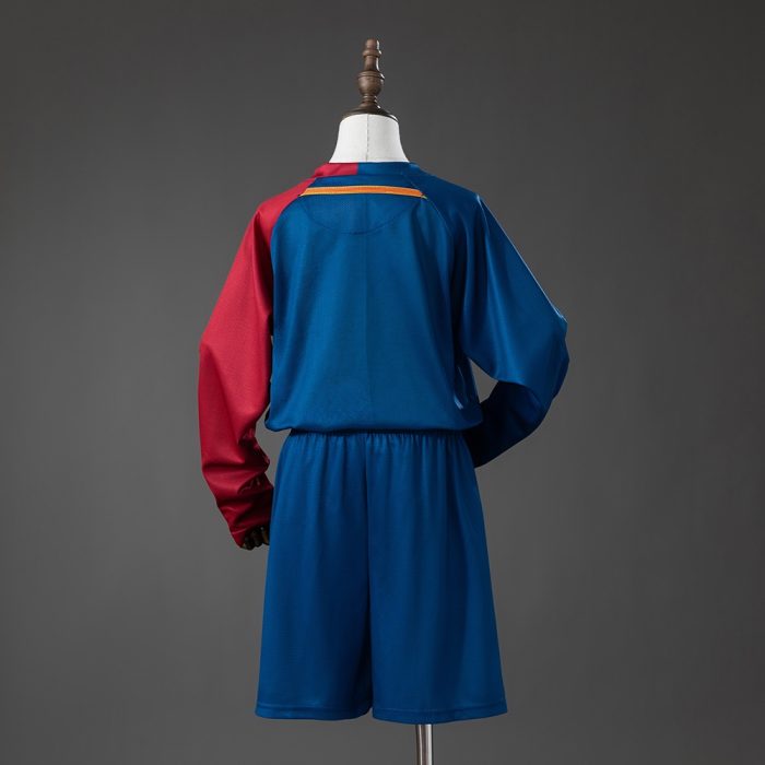 Barcelona 08/09 Home Retro Long Sleeve Kids Kit Jersey - 图片 2