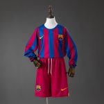 Barcelona 05/06 Home Retro Long Sleeve Kids Kit Jersey