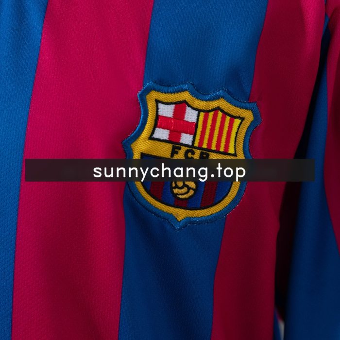 Barcelona 05/06 Home Retro Long Sleeve Kids Kit Jersey - 图片 7