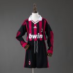 AC Milan 09/10 Home Retro Long Sleeve Kids Kit Jersey