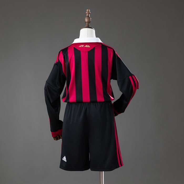 AC Milan 09/10 Home Retro Long Sleeve Kids Kit Jersey - 图片 2