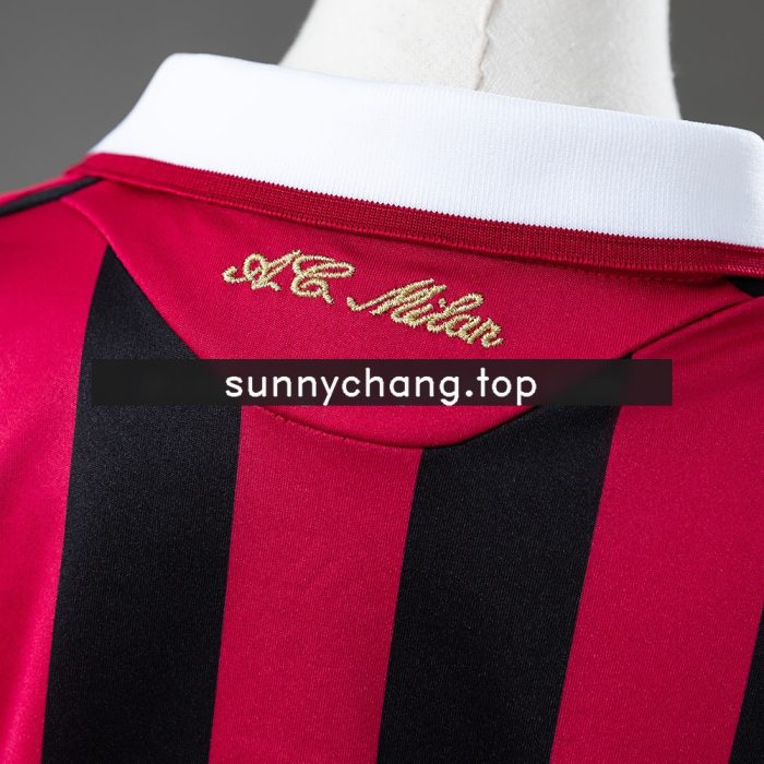 AC Milan 09/10 Home Retro Long Sleeve Kids Kit Jersey - 图片 3