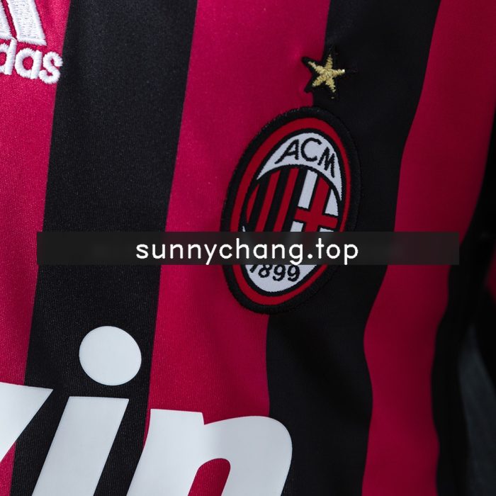 AC Milan 09/10 Home Retro Long Sleeve Kids Kit Jersey - 图片 7