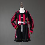 AC Milan 06/07 Home Retro Long Sleeve Kids Kit Jersey