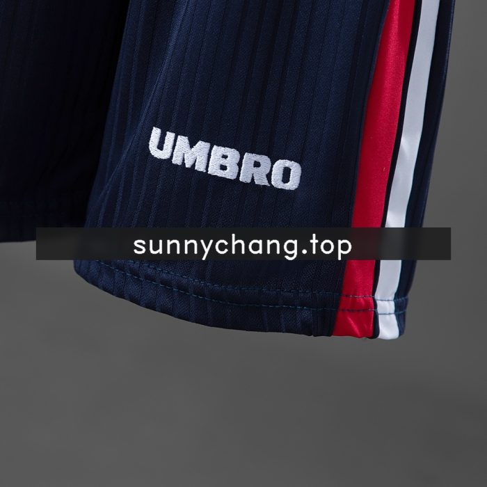 England 1998 Home Retro Long-Sleeved Kids Kit Jersey - 图片 4