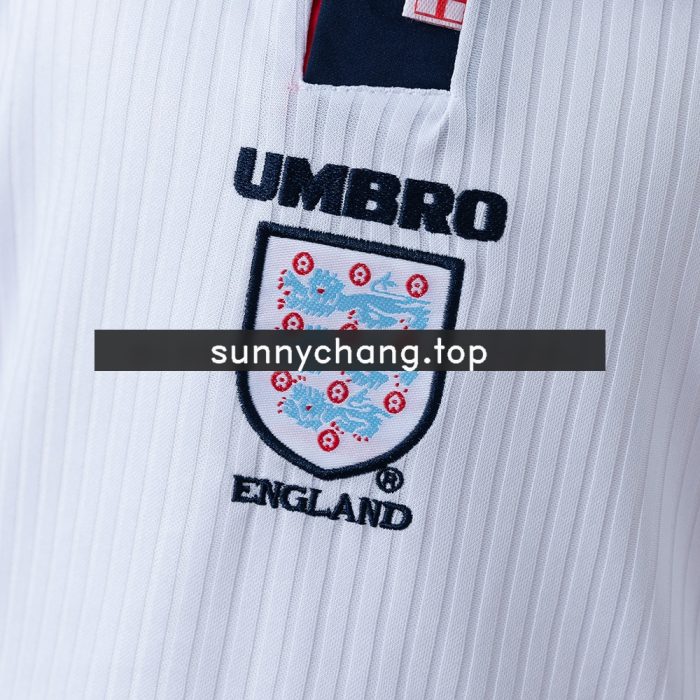 England 1998 Home Retro Long-Sleeved Kids Kit Jersey - 图片 7