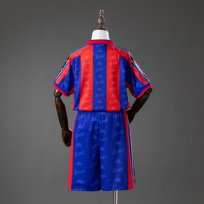 Barcelona 96/97 Home Retro Kids Kit Jersey - 图片 2
