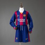 Barcelona 14/15 Home Retro Long-Sleeve Kids Kit Jersey