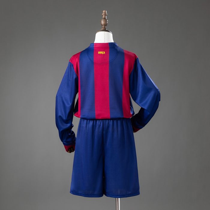 Barcelona 14/15 Home Retro Long-Sleeve Kids Kit Jersey - 图片 2