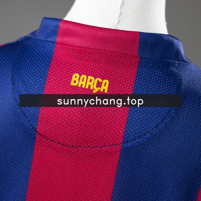 Barcelona 14/15 Home Retro Long-Sleeve Kids Kit Jersey - 图片 3