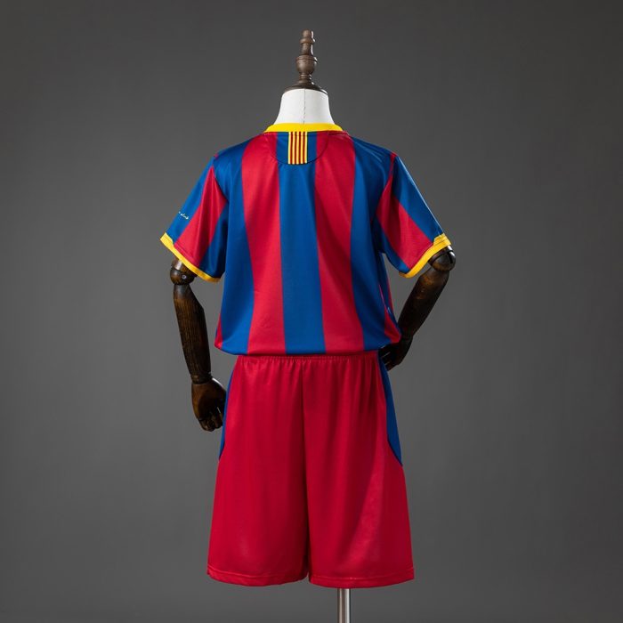 Barcelona 10/11 Home Retro Kids Kit Jersey - 图片 2