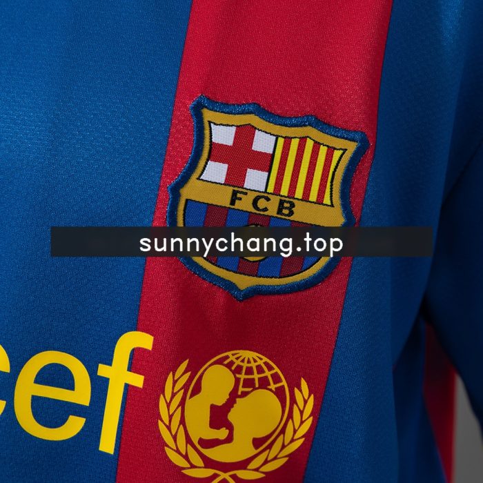 Barcelona 10/11 Home Retro Kids Kit Jersey - 图片 7