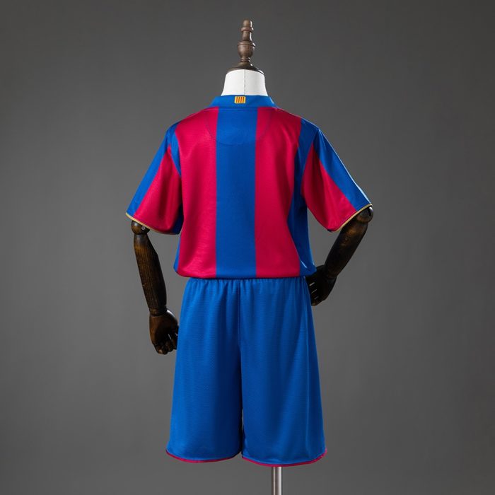 Barcelona 07/08 Home Retro Kids Kit Jersey - 图片 2