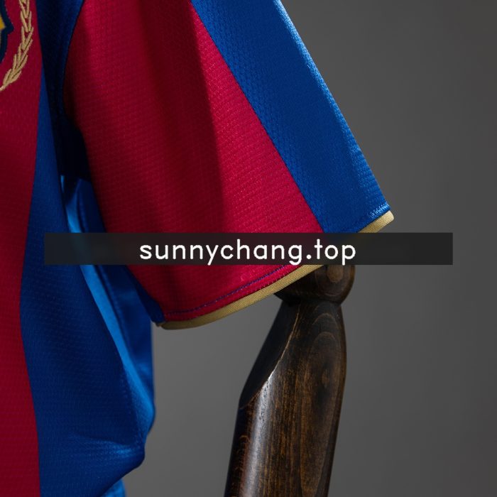 Barcelona 07/08 Home Retro Kids Kit Jersey - 图片 5