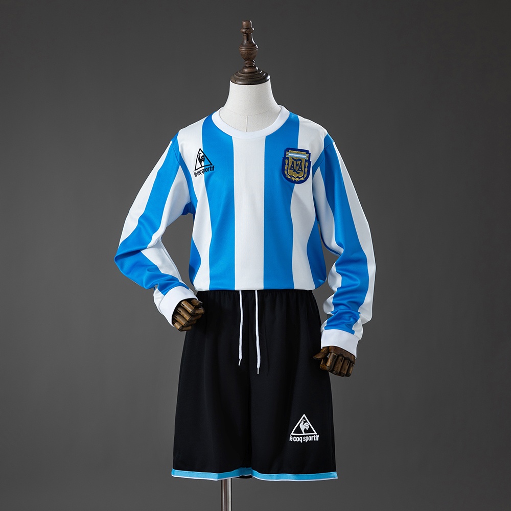 JER-10279_1 Argentina 1998 Home Retro Long-Sleeved Kids Kit Jersey - 图片 1