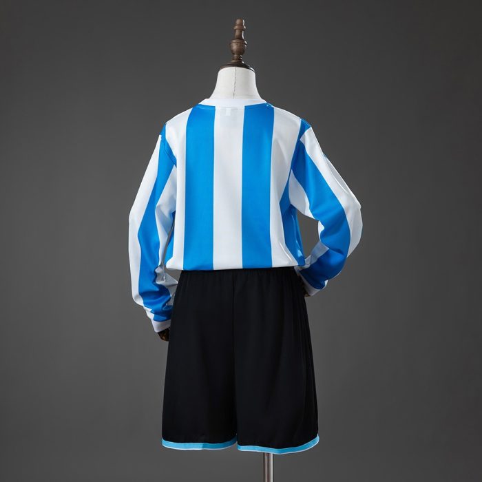 Argentina 1998 Home Retro Long-Sleeved Kids Kit Jersey - 图片 2