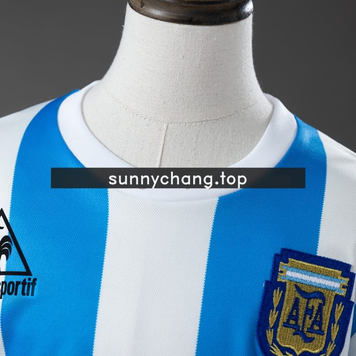 Argentina 1998 Home Retro Long-Sleeved Kids Kit Jersey - 图片 8