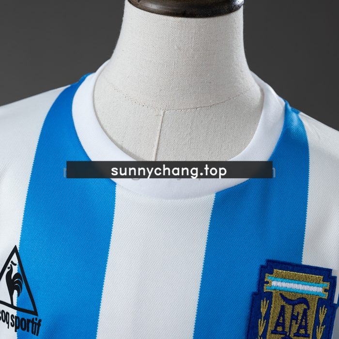 Argentina 1986 Home Retro Kids Kit Jersey - 图片 8