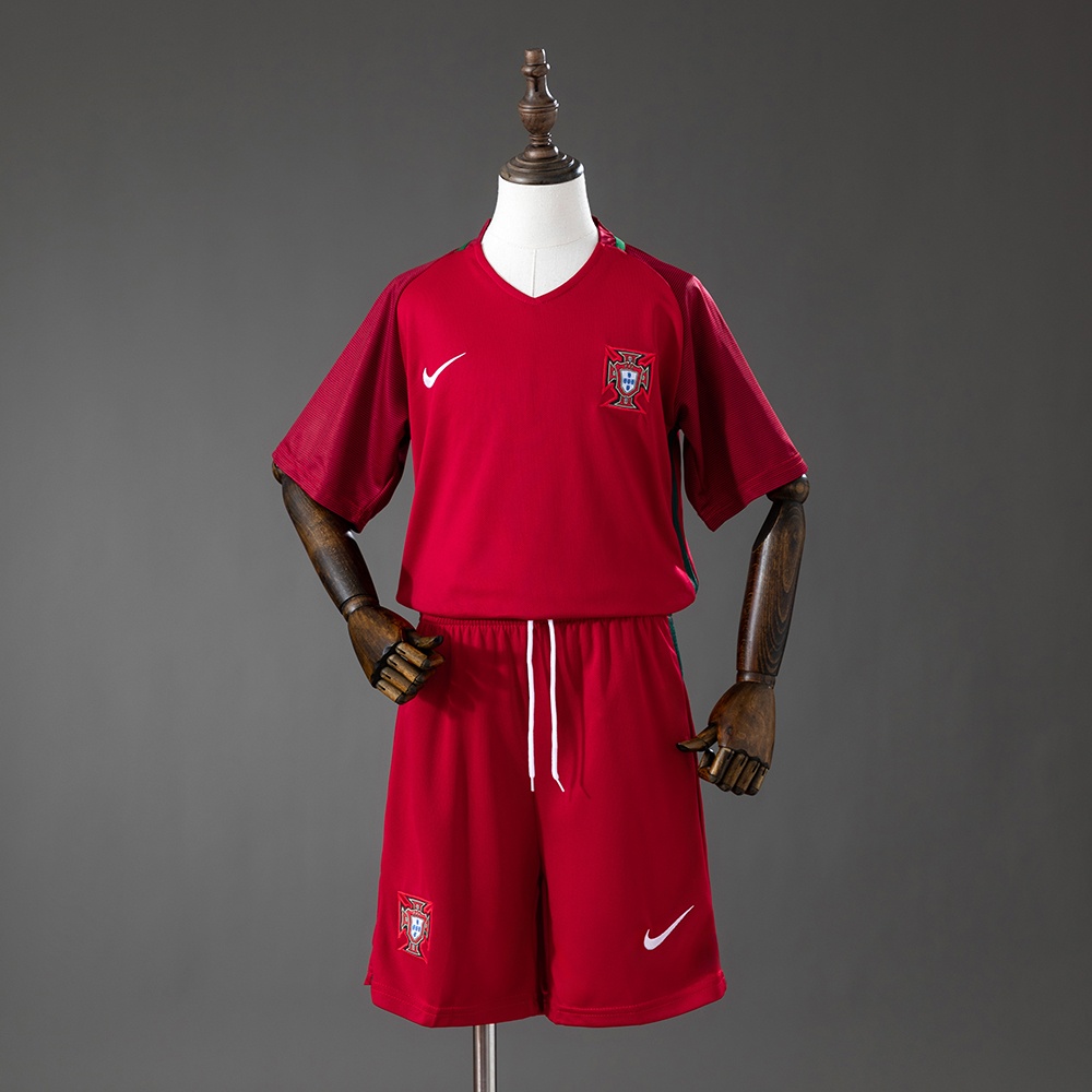 JER-10301_1 Portugal 16/17 Home Retro Kids Kit Jersey - 图片 1