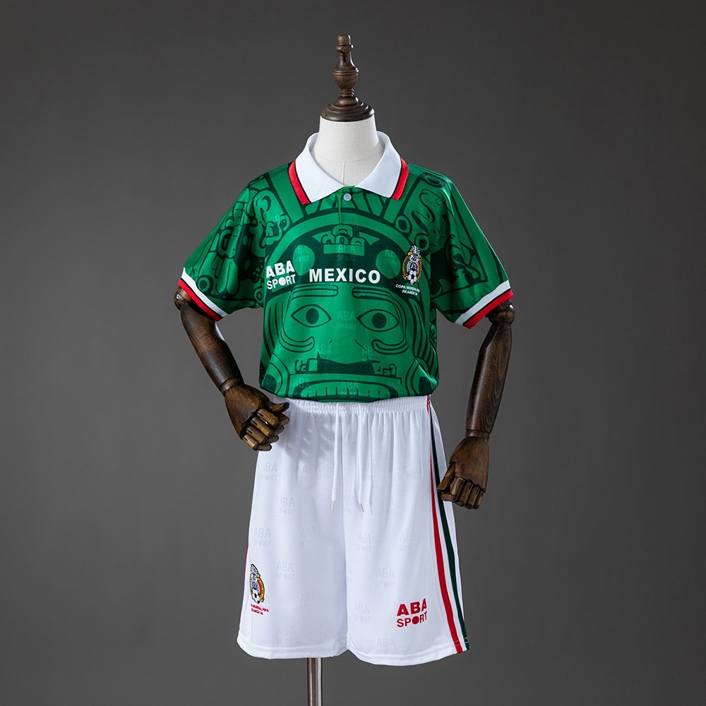 JER-10302_1 Mexico 1998 Home Retro Kids Kit Jersey - 图片 1