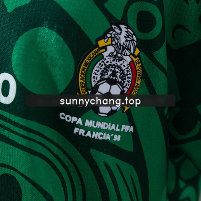 Mexico 1998 Home Retro Kids Kit Jersey - 图片 7