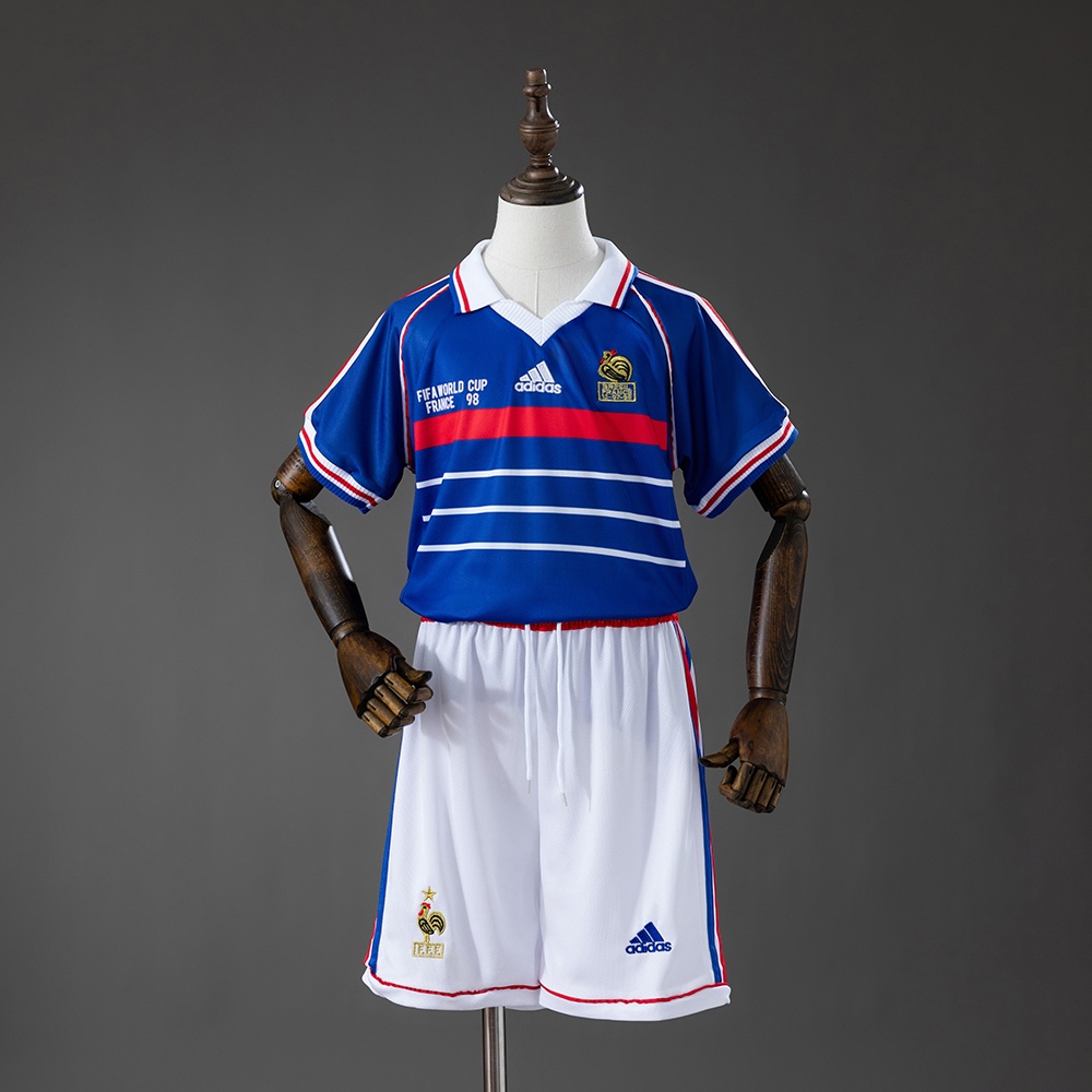 JER-10316_1 France 1998 Home Retro Kids Kit Jersey - 图片 1