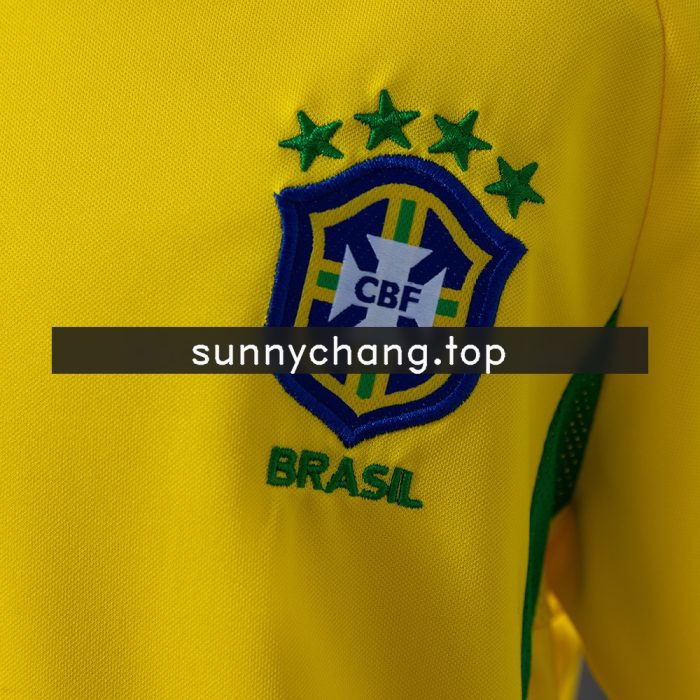 Brazil 2002 Home Retro Kids Kit Jersey - 图片 7