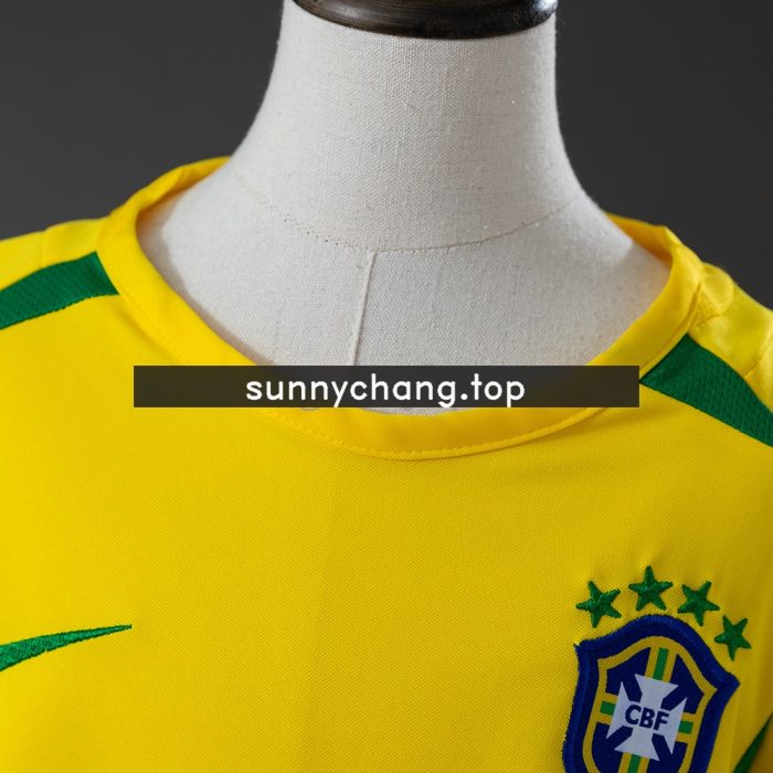 Brazil 2002 Home Retro Kids Kit Jersey - 图片 8