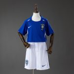 Brazil 2002 Away Retro Kids Kit Jersey