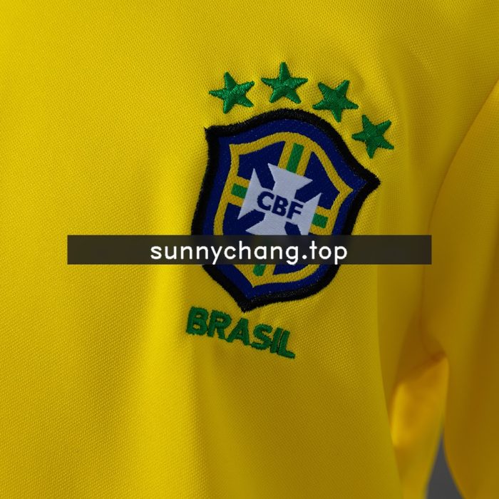 Brazil 1998 Home Retro Kids Kit Jersey - 图片 7