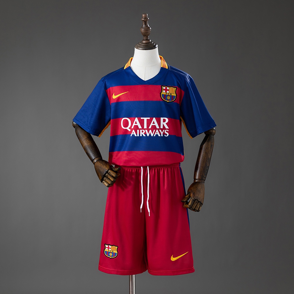 JER-10323_1 Barcelona 15/16 Home Retro Kids Kit Jersey - 图片 1