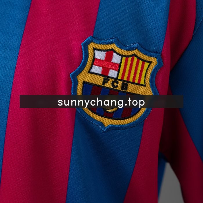 Barcelona 05/06 Home Retro Kids Kit Jersey - 图片 7