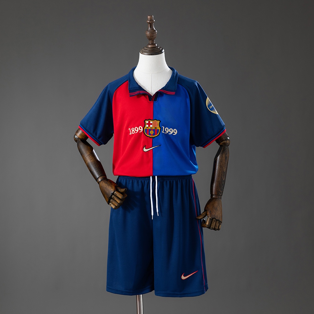 JER-10329_1 Barcelona 100th Anniversary Retro Kids Kit Jersey - 图片 1