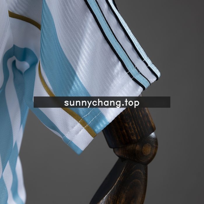 Argentina 1998 Home Retro Kids Kit Jersey - 图片 5