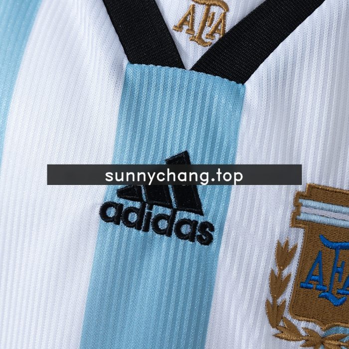 Argentina 1998 Home Retro Kids Kit Jersey - 图片 7