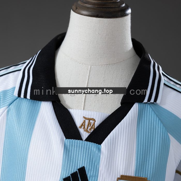 Argentina 1998 Home Retro Kids Kit Jersey - 图片 8