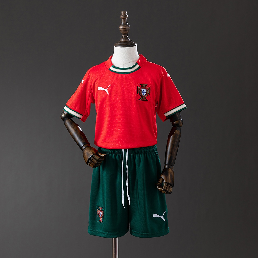 JER-10529_1 Portugal 25/26 Home Kids Kit Jersey - 图片 1