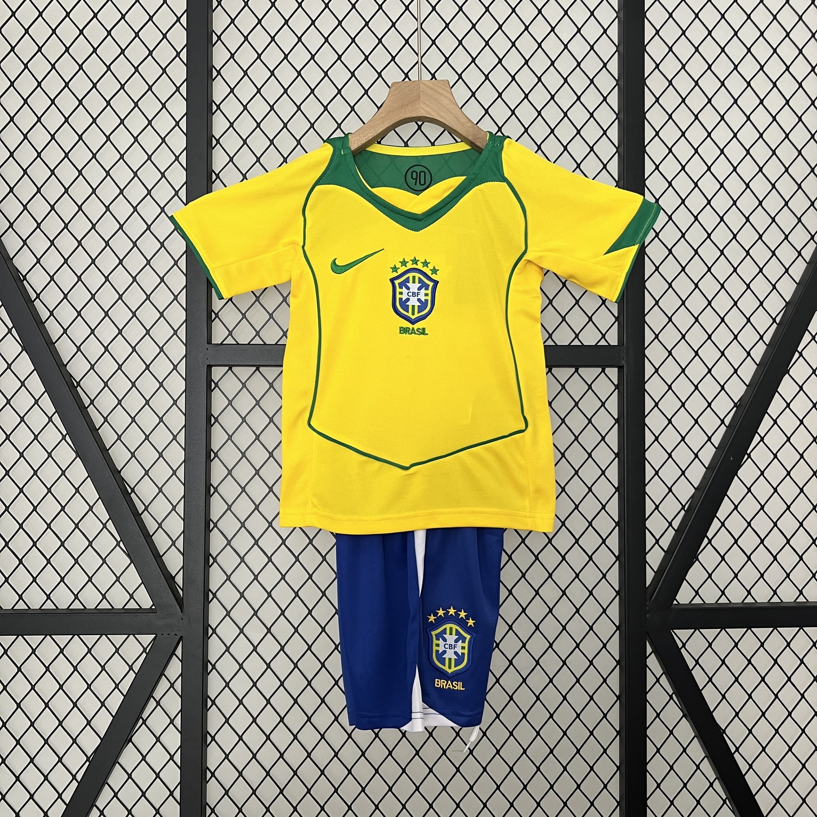 JER-10742_1 Brazil 2004 Home Kids Jersey - 图片 1