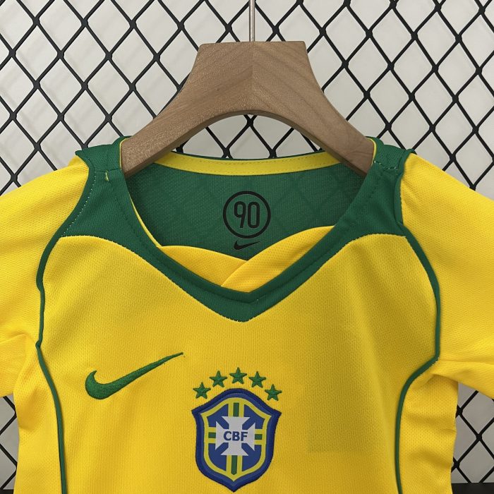 Brazil 2004 Home Kids Jersey - 图片 3