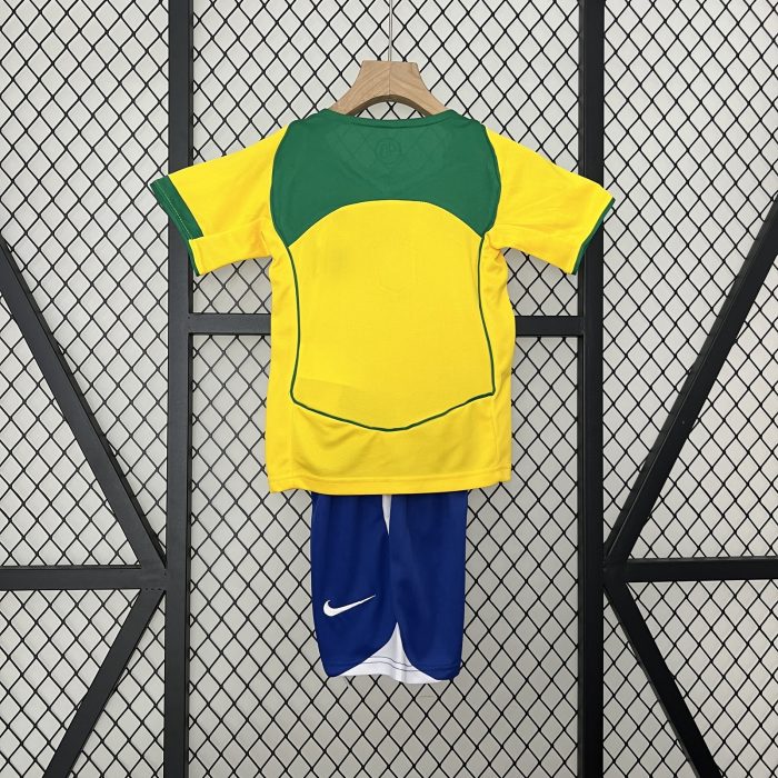 Brazil 2004 Home Kids Jersey - 图片 5