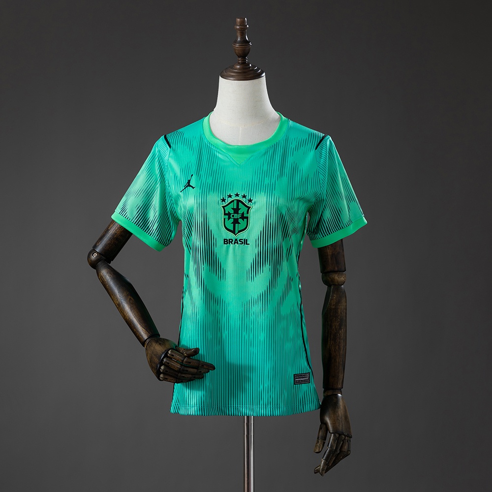 JER-10804_1 Brazil 2026 Women's GK Green Jersey - 图片 1