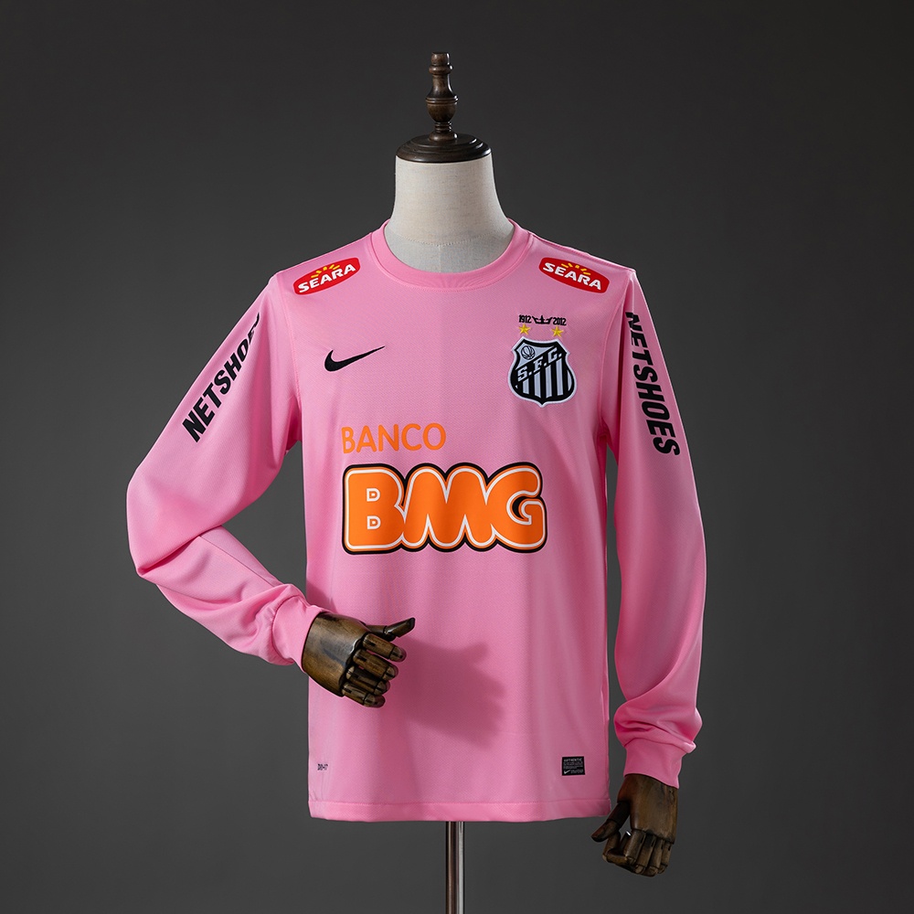 JER-11054_1 Santos 12/13 Retro Pink Long Sleeve Jersey - 图片 1