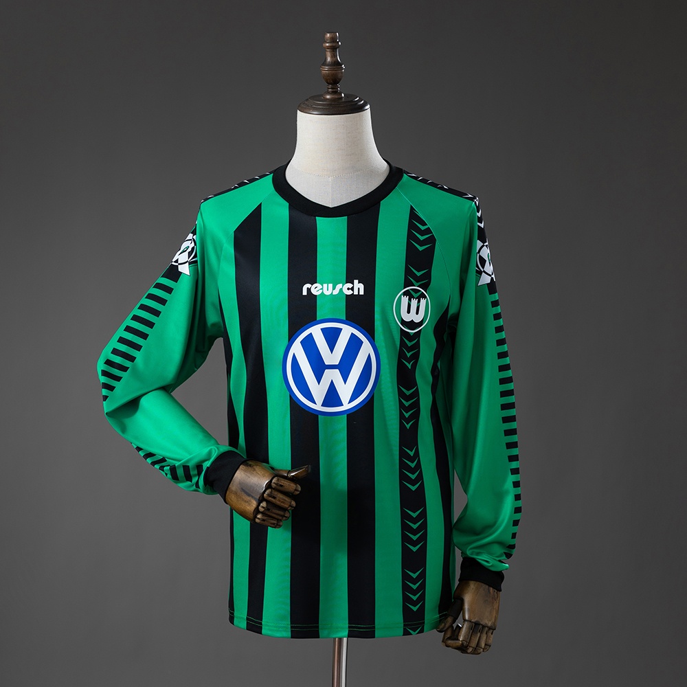 JER-11061_1 Wolfsburg 95/96 Away Retro Long Sleeve Jersey - 图片 1