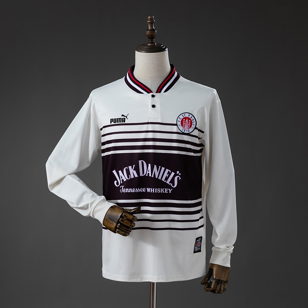 JER-11063_1 St. Pauli 97/98 Home Retro Long Sleeve Jersey - 图片 1