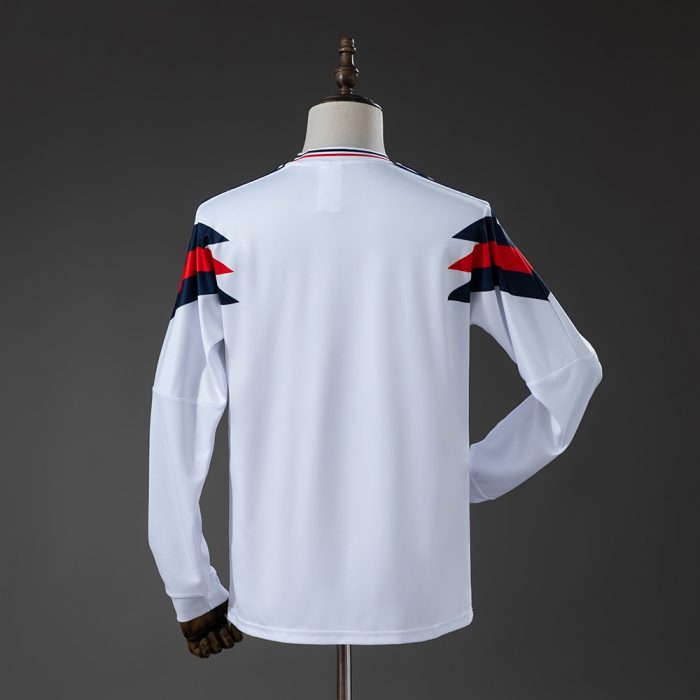 England 1990 Home Retro Long Sleeve Jersey - 图片 2