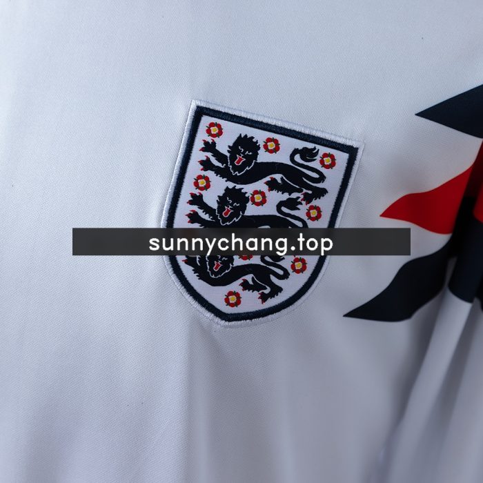 England 1990 Home Retro Long Sleeve Jersey - 图片 5