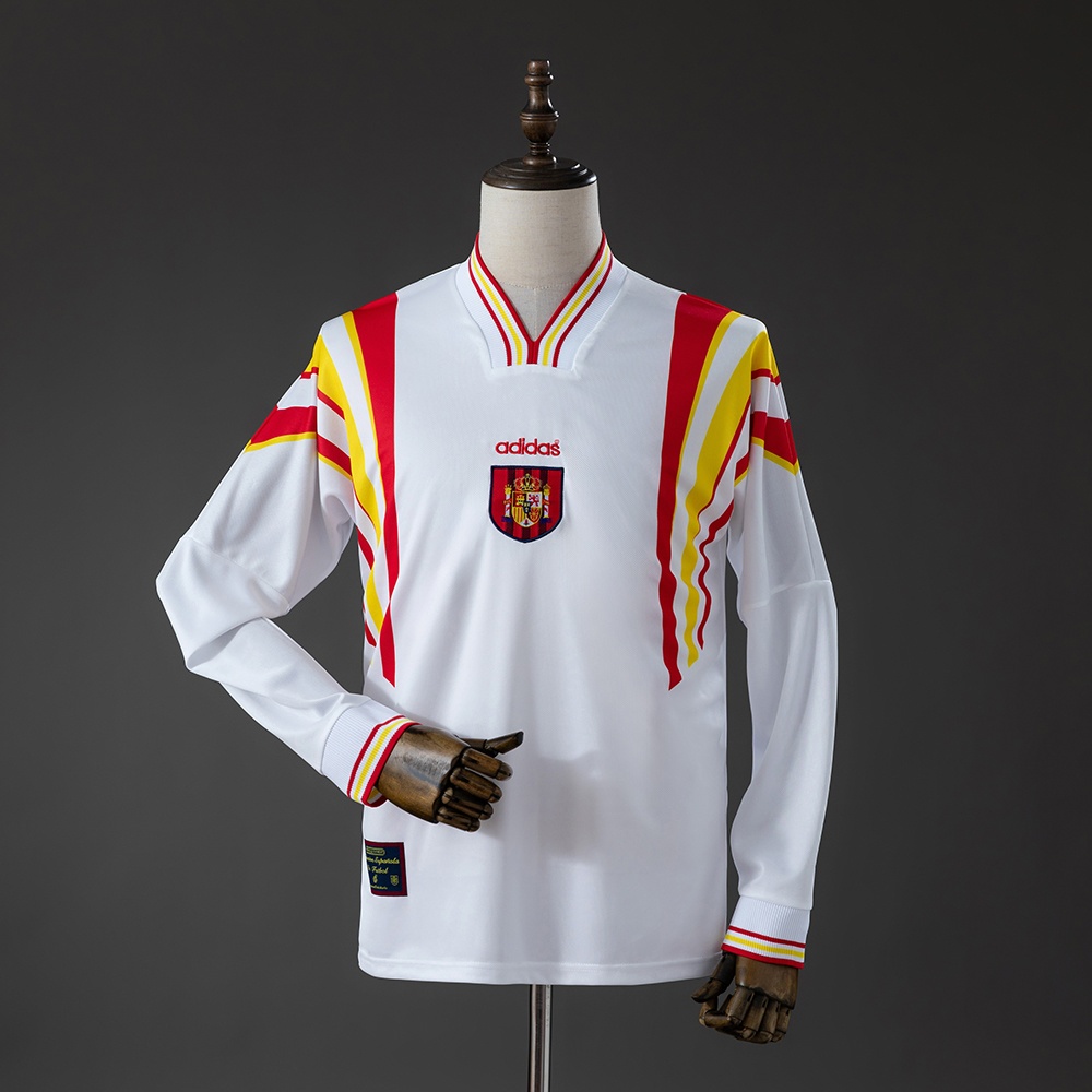 JER-11082_1 Spain 1996 Away Retro Long Sleeve Jersey - 图片 1