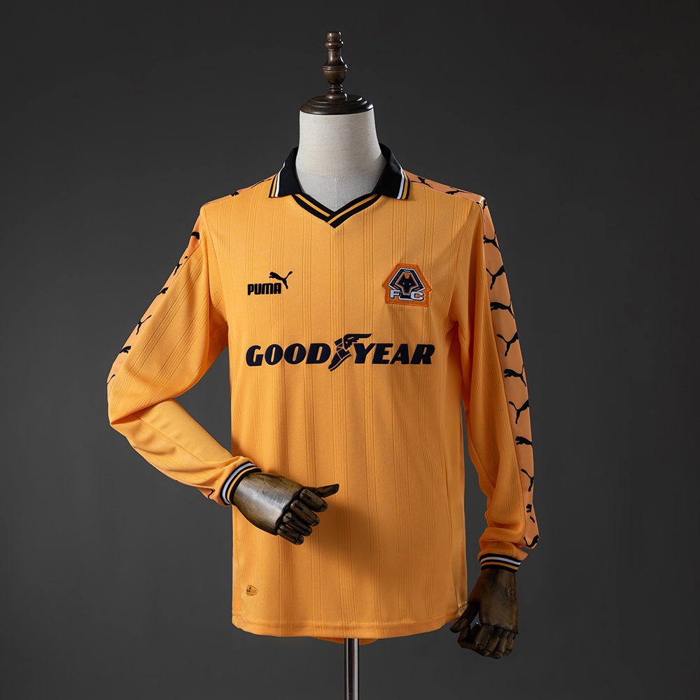 JER-11118_1 Wolves 98/99 Home Long-Sleeve Retro Jersey - 图片 1