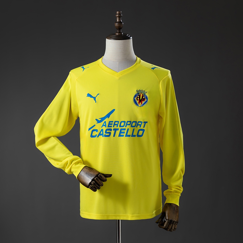 JER-11119_1 Villarreal 08/09 Home Long-Sleeve Retro Jersey - 图片 1